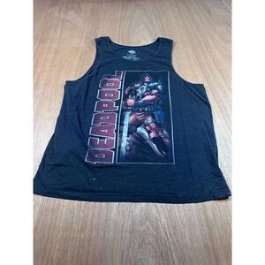Marvel Deadpool Tank Top Youth Large 12-14 Black Graphic Sleeveless